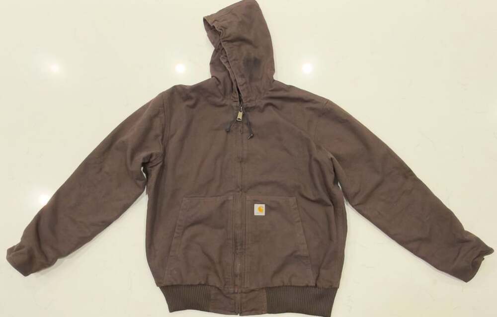 Carhartt J130 Loose Fit Quilted Flannel-Lined Duck Active Jacket Dark Brown Size